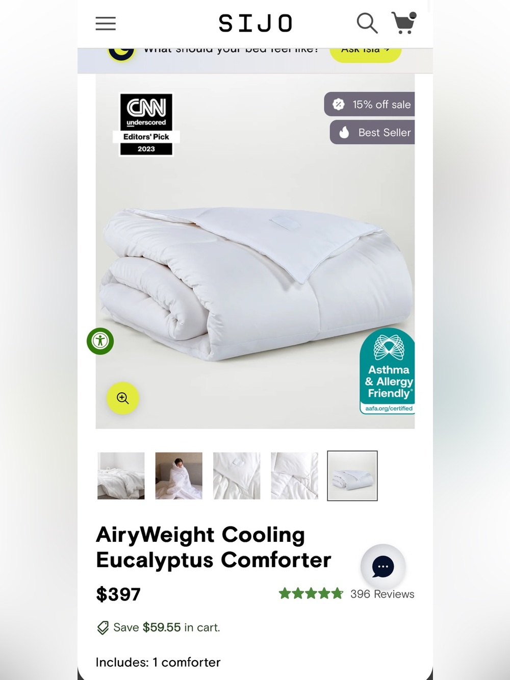 Queen  /AiryWeight Cobourg t tencel/ Eucalyptus Comforter with 8 loop